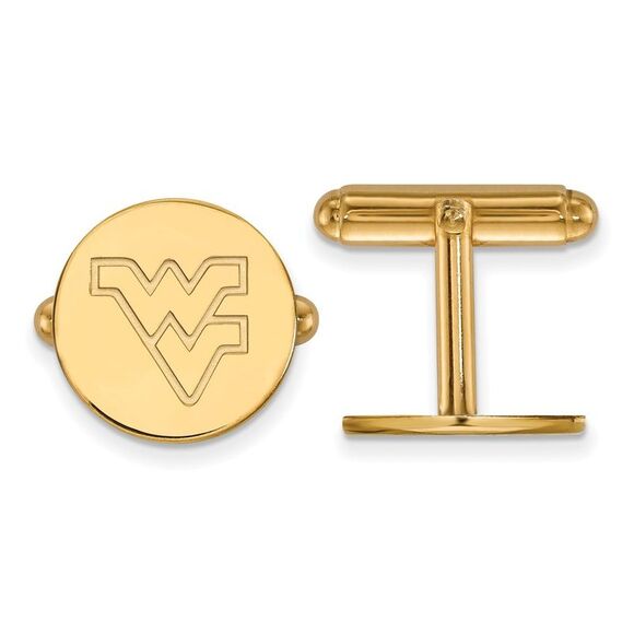 14k Gold Plated Silver West Virginia Univ. Cuff Links